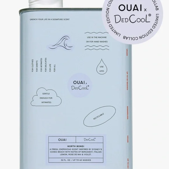 2 pk Sealed OUAI DedCool North Bondi Vegan Laundry Detergent 120 washes - Picture 4 of 5